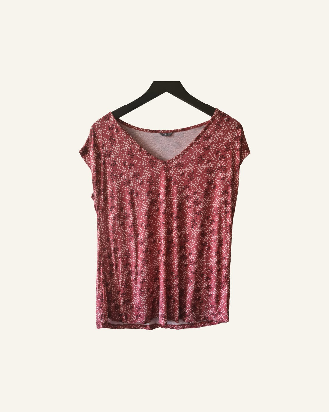 Rood T-shirt met print – maat 44 – Tweedehands