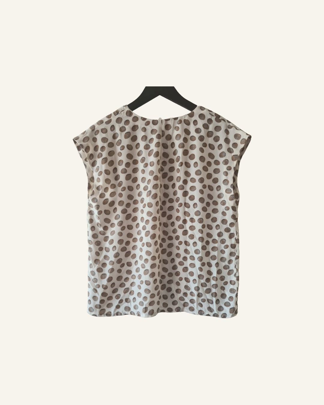 Blouse met stippenprint – maat XL – Tweedehands
