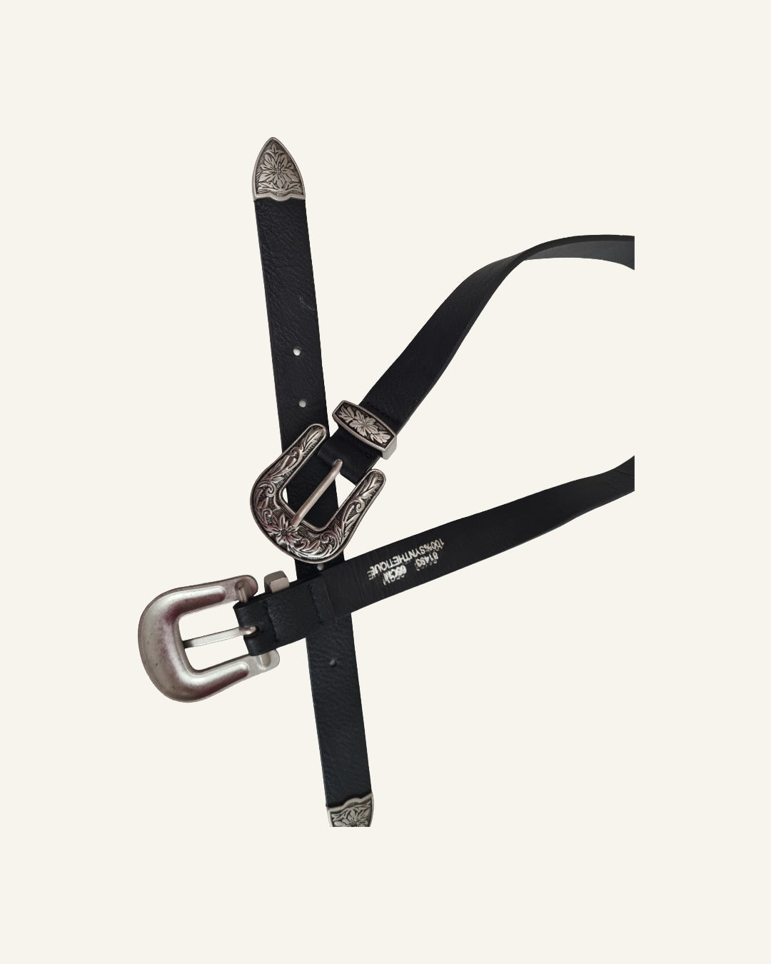 Western riem met dubbele gesp – 65 cm – Tweedehands