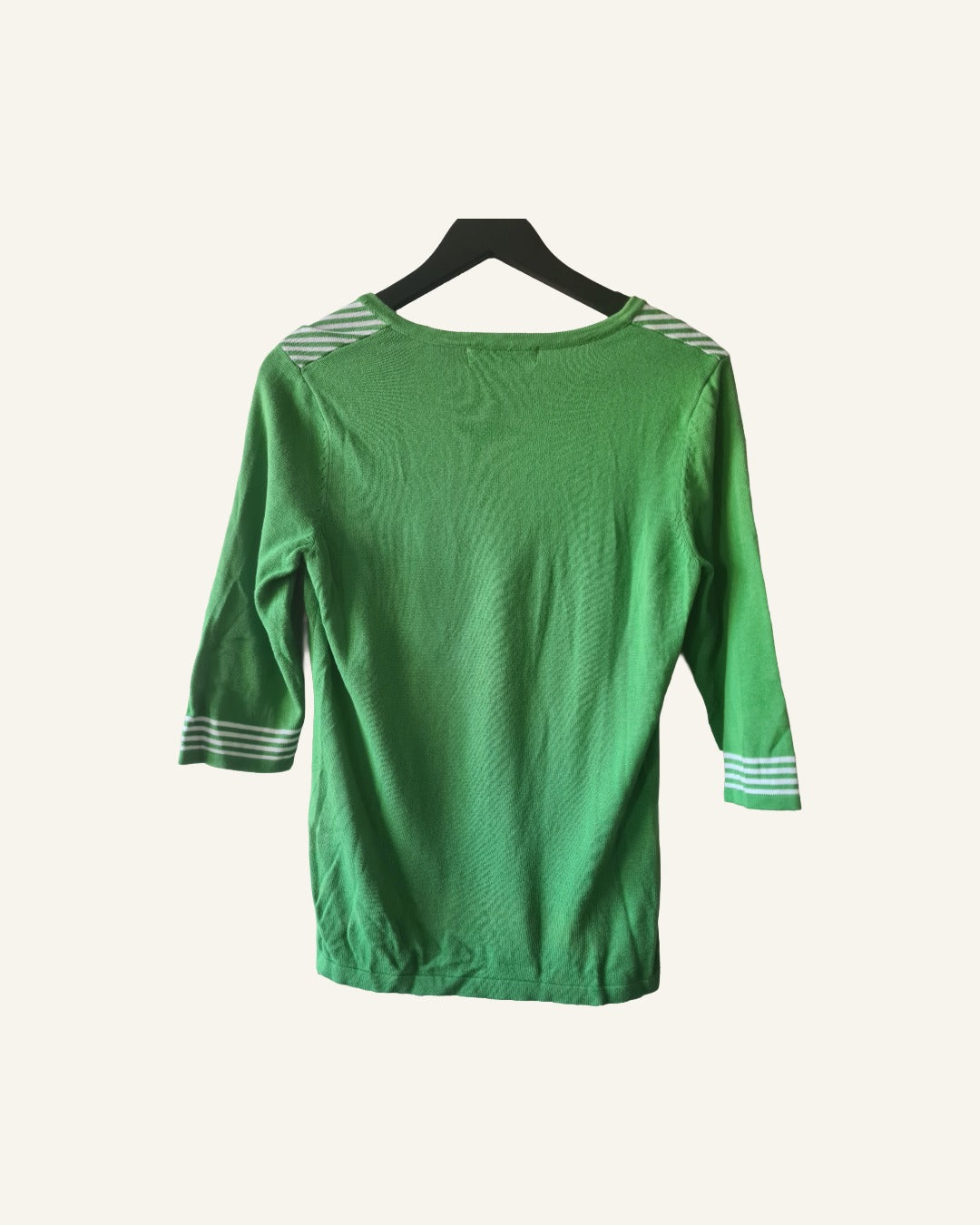Collection L gestreept trui groen/wit – maat 38/M – Tweedehands
