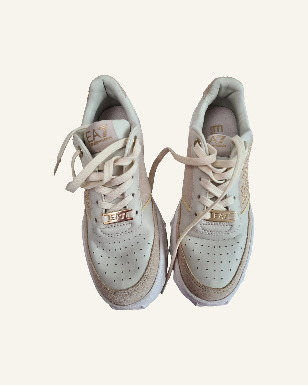 EA7 Emporio Armani sneakers met glansdetails – maat 38 – Nieuwstaat
