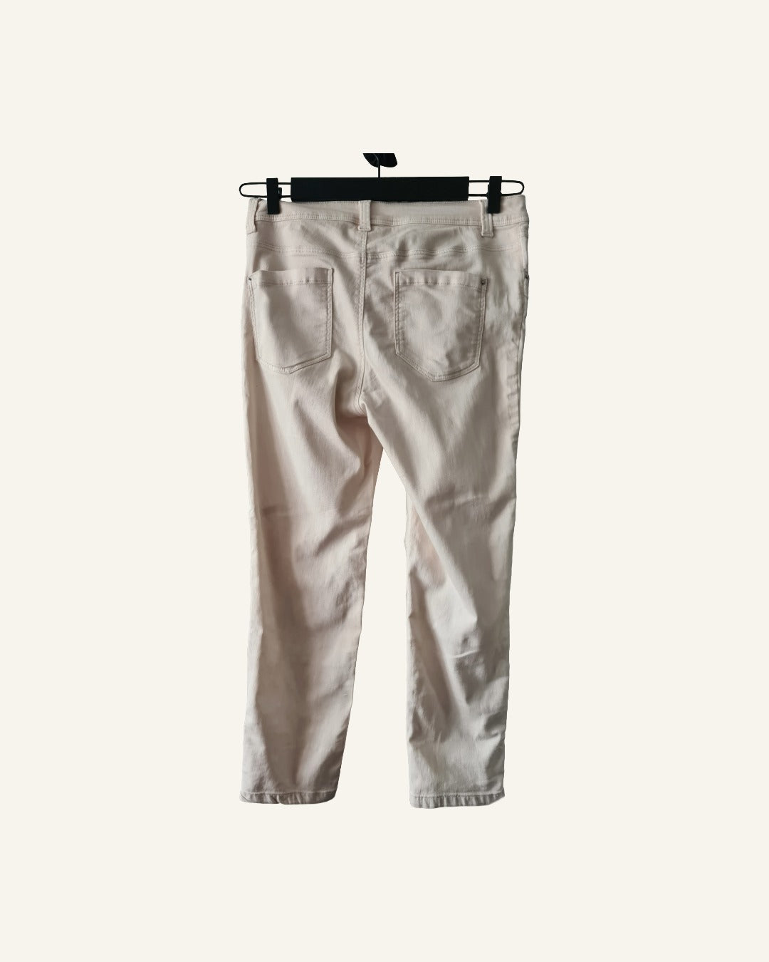 Beige jeans met ritsdetail – maat L – Tweedehands