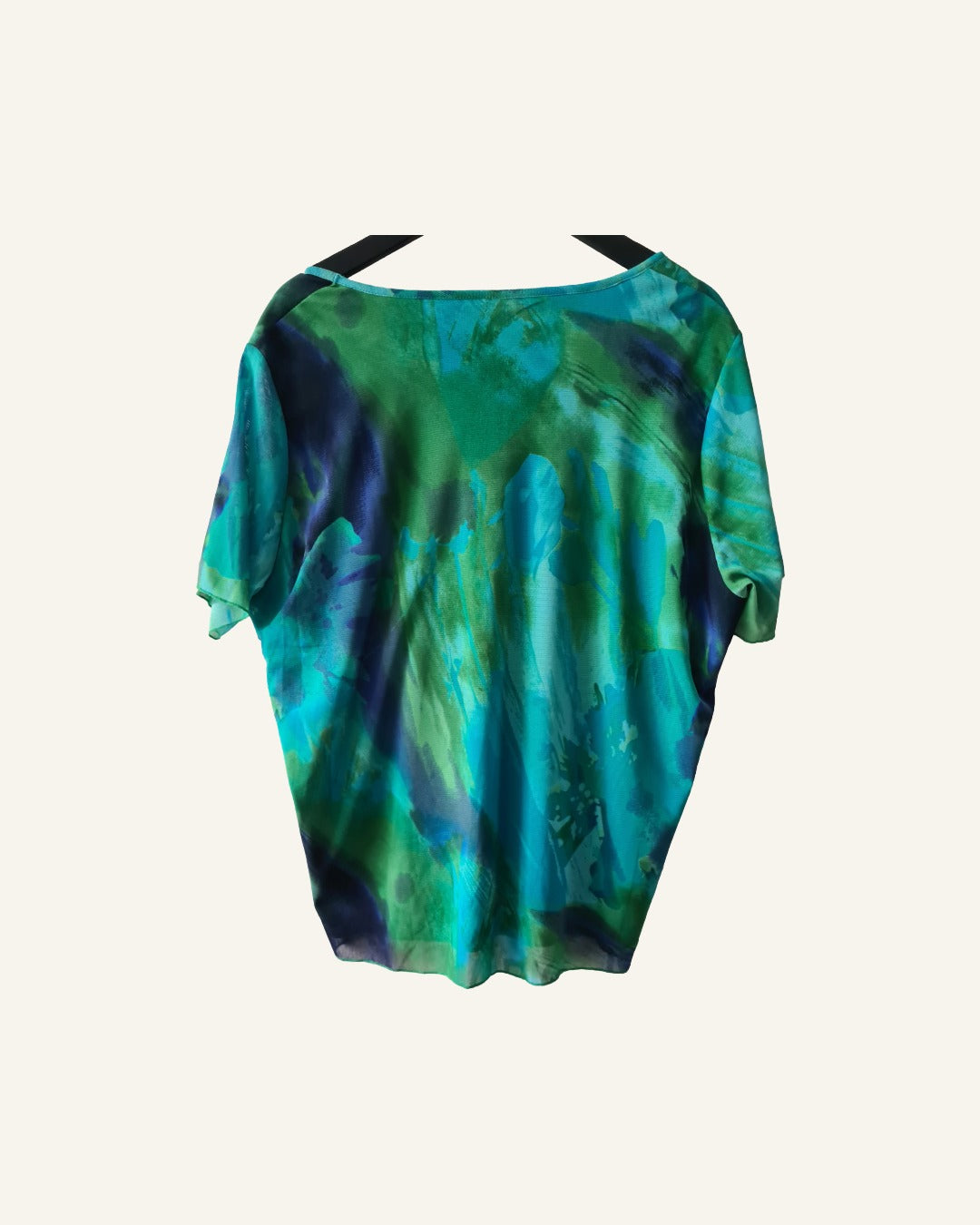 Groen/blauwe tuniek – maat 50/52 – Tweedehands