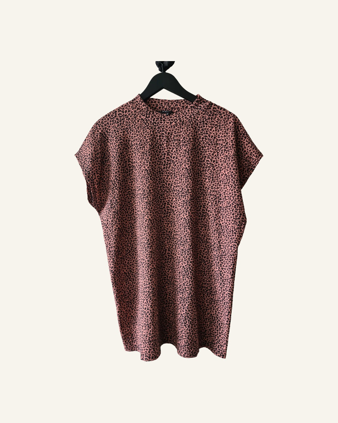 M&S Mode Tuniek / jurk – maat L – roze met zwarte print – Tweedehands