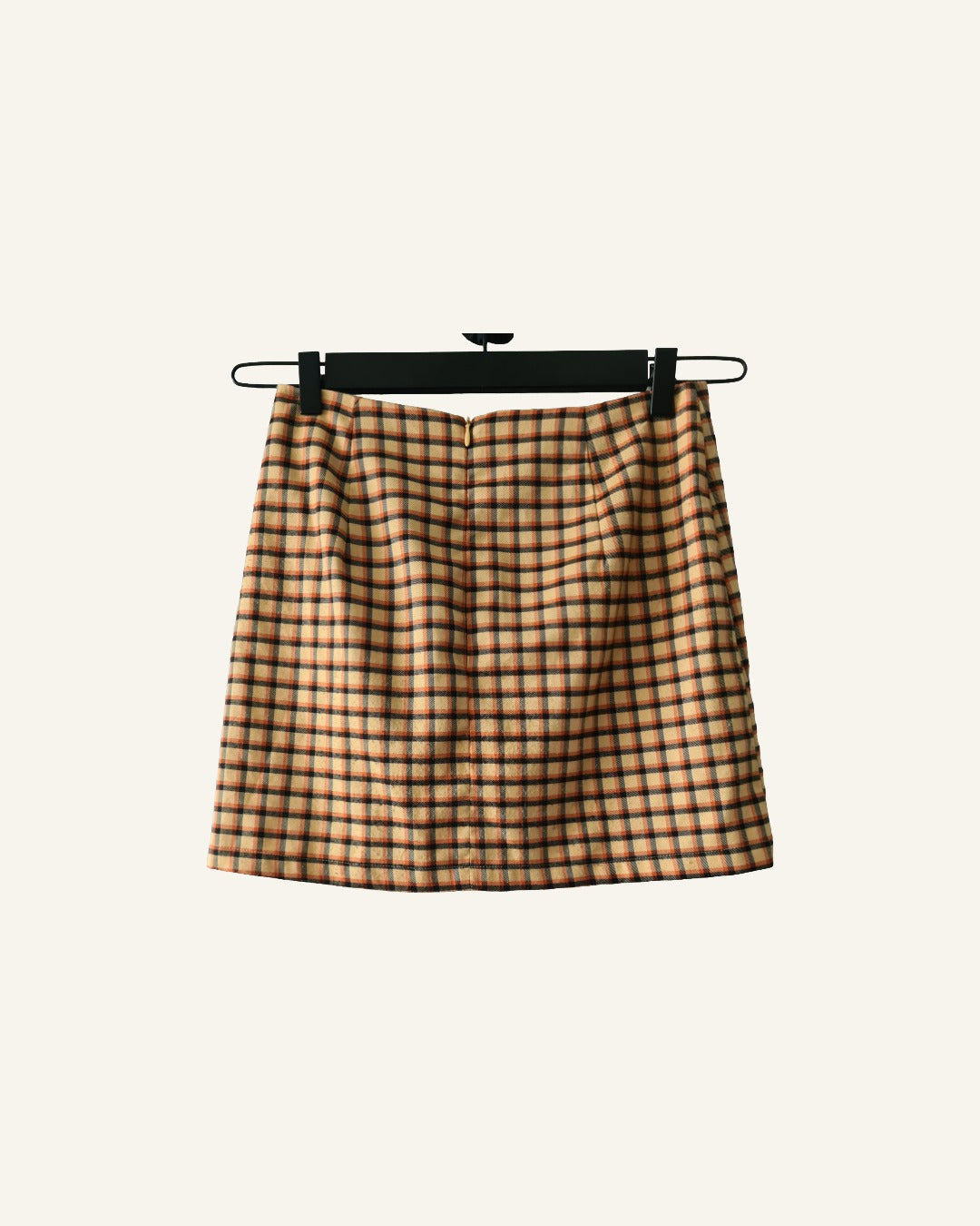 C&A geruite rok beige/oranje – maat 36 – Tweedehands