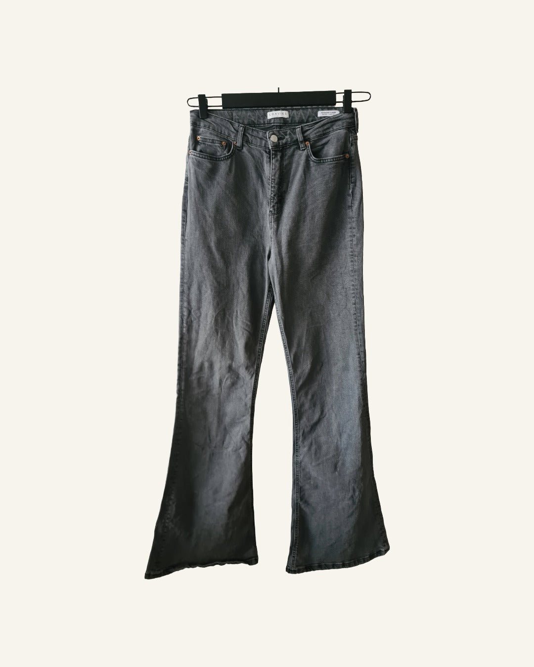Loavies jeans grijs – maat L – flare model – Tweedehands