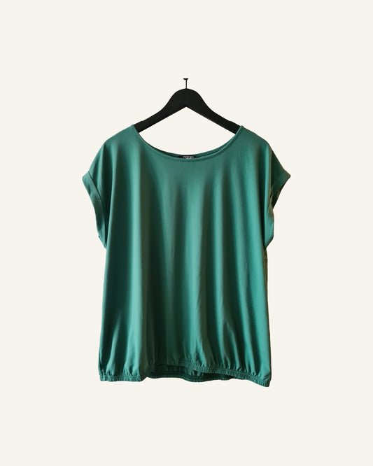 Norah tuniek / T-shirt groen – maat 46 – elastische zoom – Tweedehands