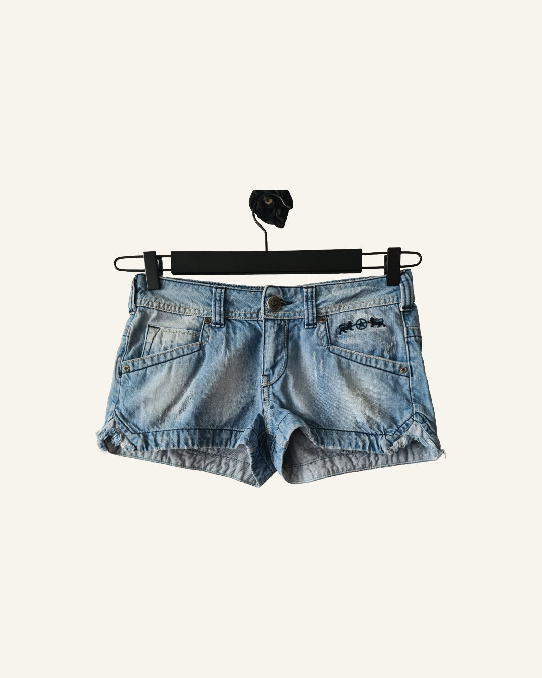 Lost in Paradise korte jeans broek – maat XS (27) – lichtblauw – Tweedehands