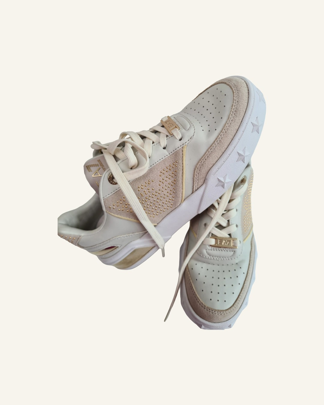 EA7 Emporio Armani sneakers met glansdetails – maat 38 – Nieuwstaat