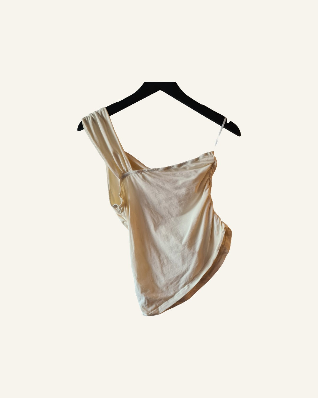 Schoudertop – crème – maat 38 – Tweedehands