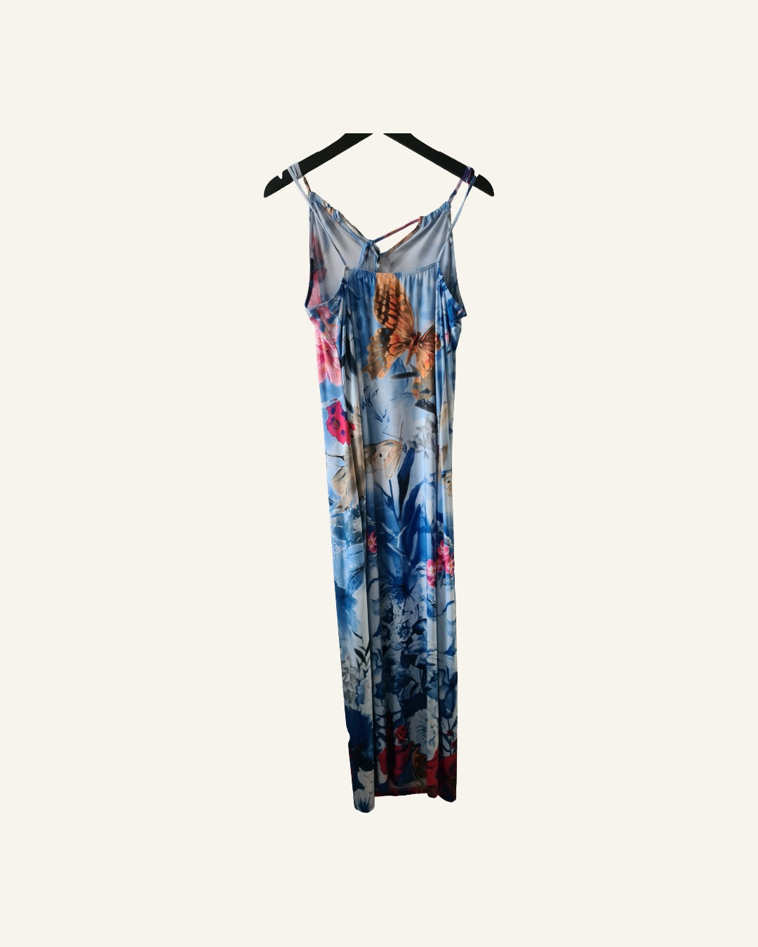 Bodyflirt maxi jurk met bloemen- en vlinderprint – maat 44/46 – Tweedehands