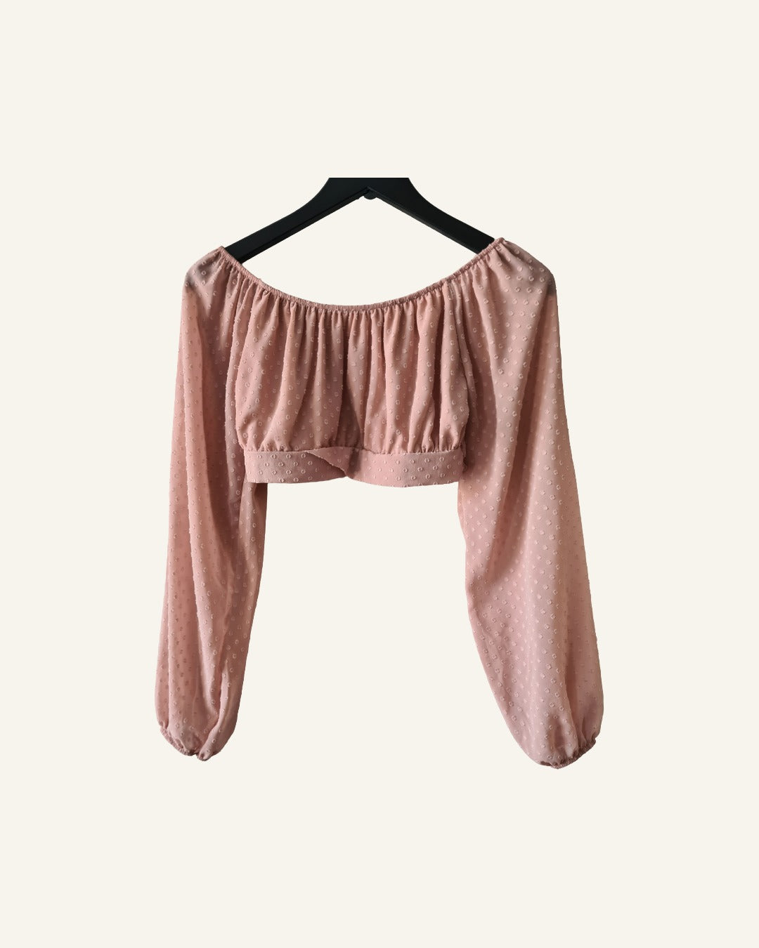Off-shoulder top roze – maat S/M – Tweedehands