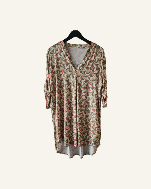 Jurk met grafische print – maat XXL – Tweedehands