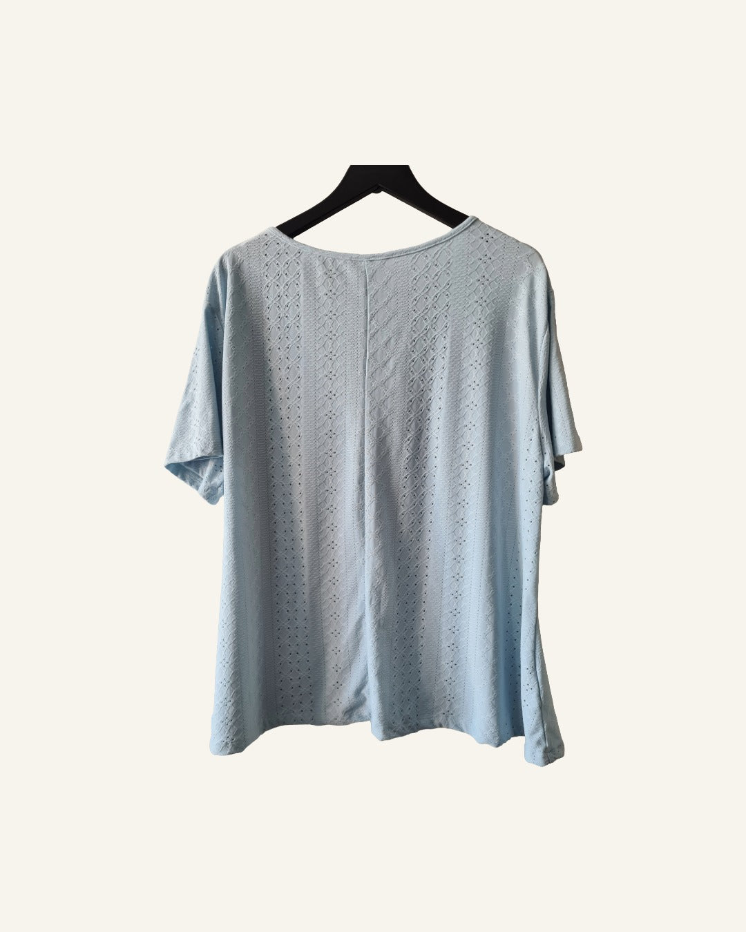 Lichtblauw ajour shirt – maat 3XL (48/50) – Tweedehands