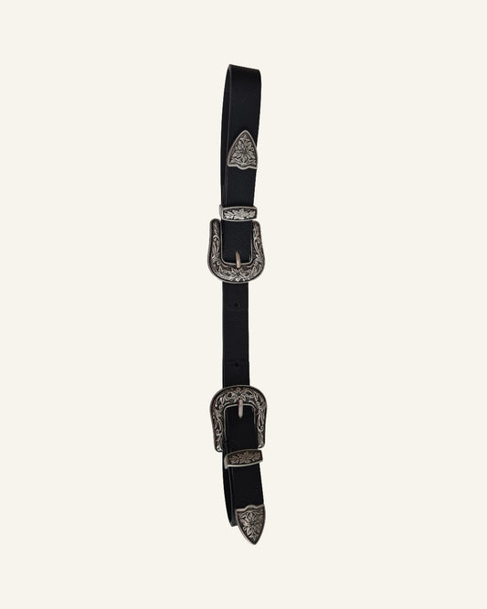 Western riem met dubbele gesp – 65 cm – Tweedehands