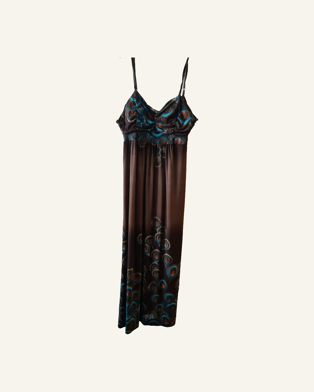 Elissa maxi jurk met print – maat M/L – Tweedehands