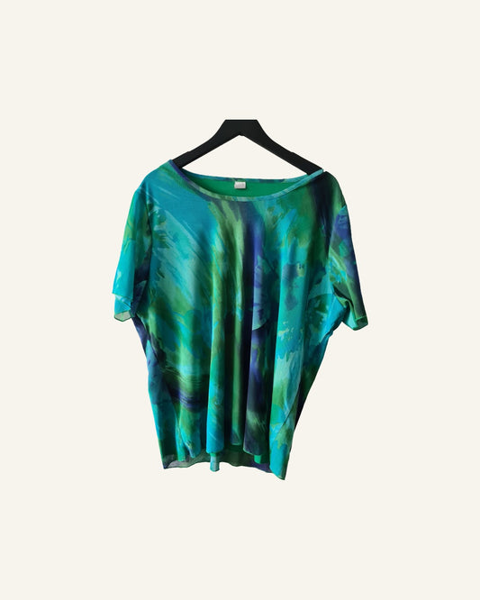 Groen/blauwe tuniek – maat 50/52 – Tweedehands