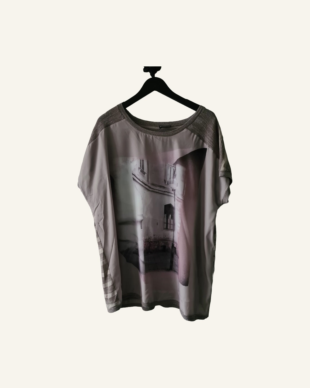 Samoon t-shirt met print – maat 54 – Tweedehands
