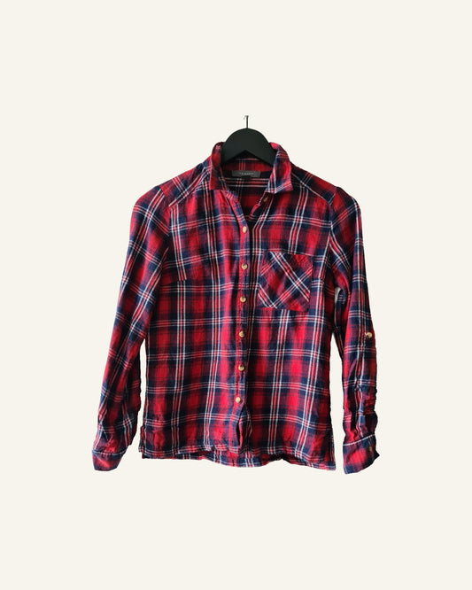 Primark – Geruite blouse met oprolbare mouwen – maat XS – Tweedehands