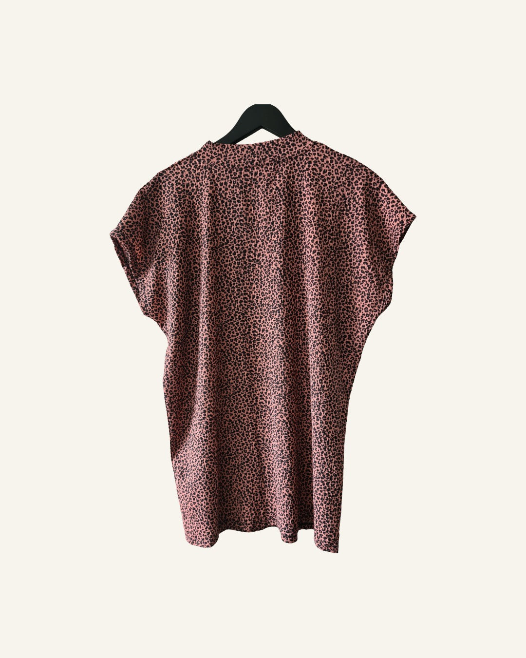 M&S Mode Tuniek / jurk – maat L – roze met zwarte print – Tweedehands