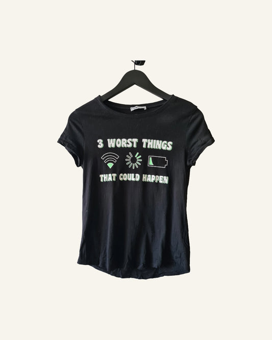 FB Sister T-shirt met print – Maat S – Tweedehands