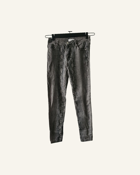 Lavia skinny jeans met slangenprint – maat 40 (valt als S/M) – Tweedehands