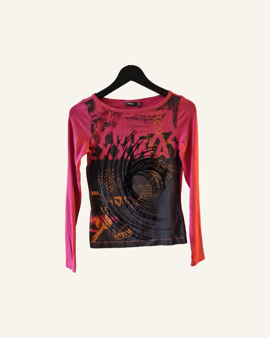 Mexx longsleeve met print – maat S – Tweedehands