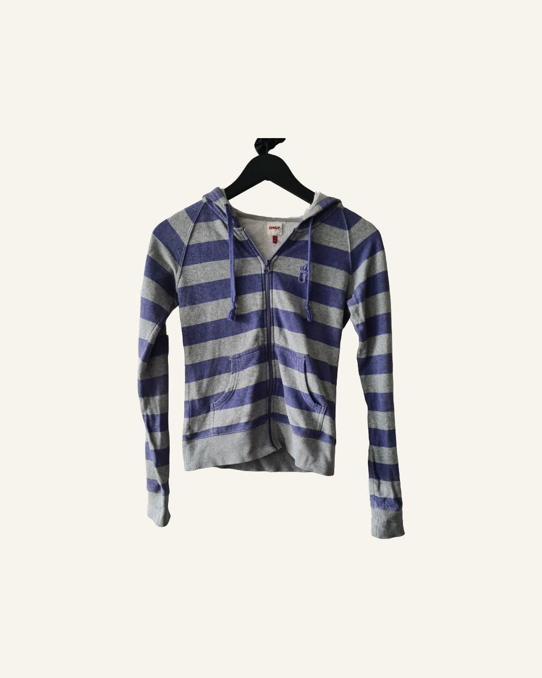 ONLY gestreept vest met rits – maat S – Tweedehands