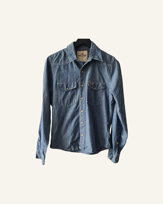 Hollister denim overhemd – maat L – Tweedehands